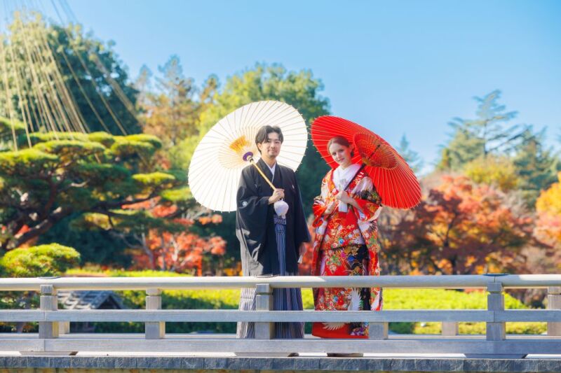 11/1~11/24◇深緑・紅葉「日本庭園」+スタジオ◇和装弐点プラン 和装2着/200枚/120,000円