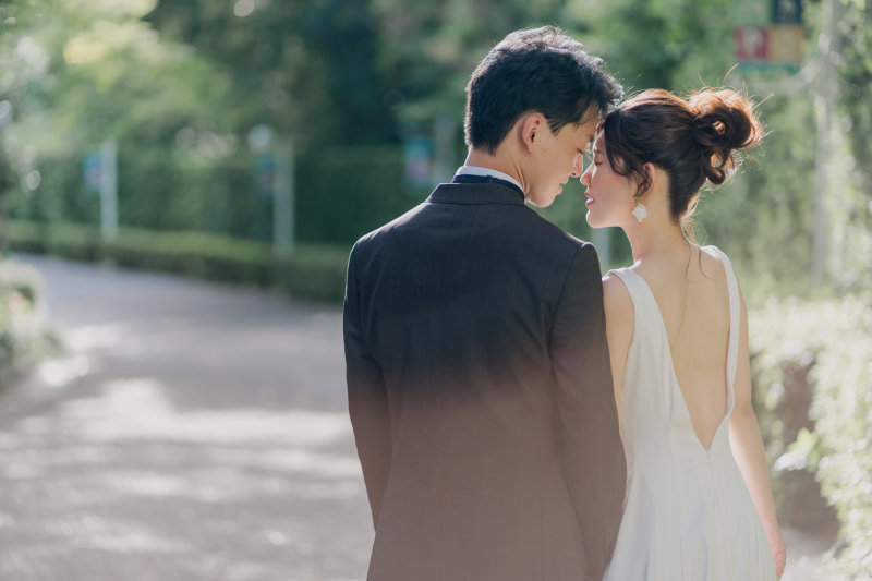 夕日に照らされて