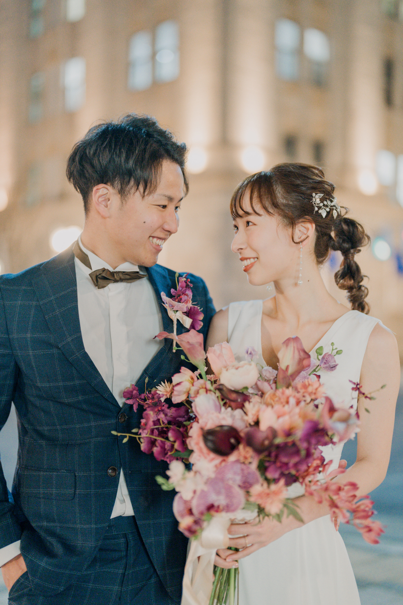 ピンク色のブーケがお似合い