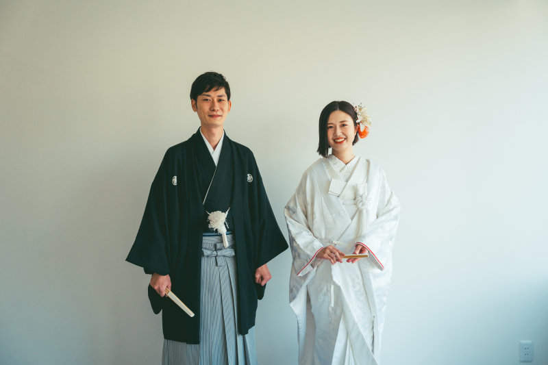 まずは和装を着てスタジオ撮影スタート