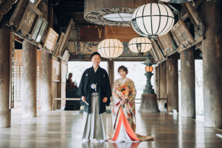 冬の「長谷寺」和装ロケーション前撮り