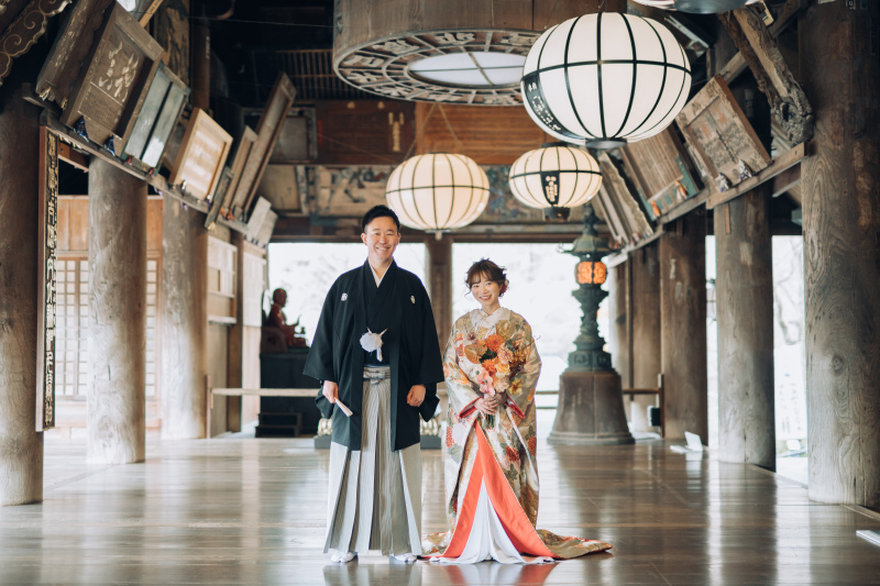 冬の「長谷寺」和装ロケーション前撮り