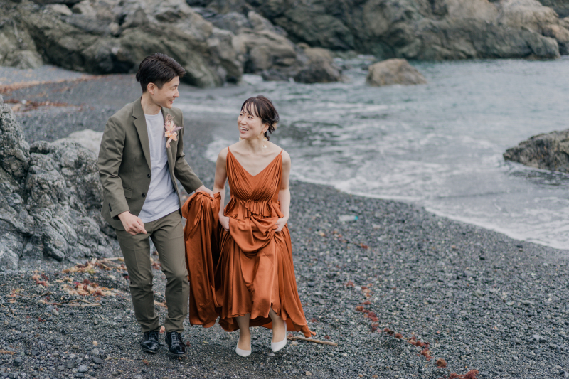 海で一緒にかけっこ