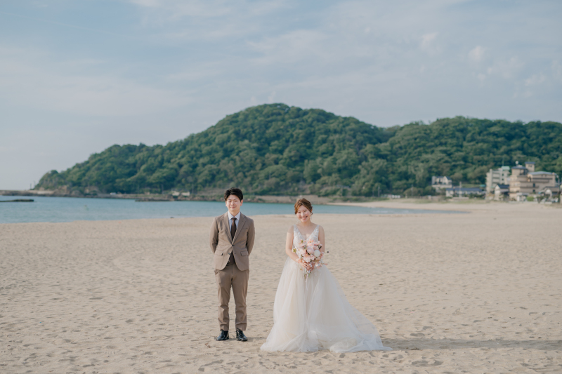 夕陽が綺麗な海でのロケーション