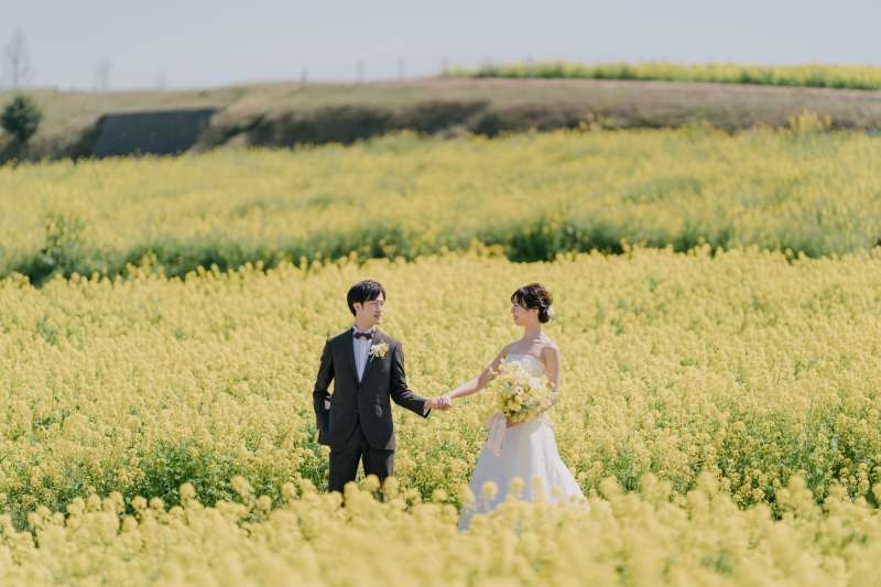 季節のお花に囲まれて