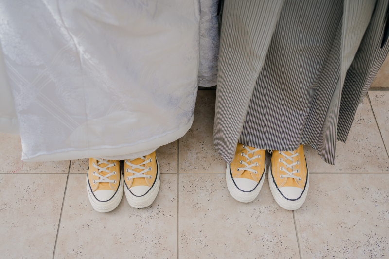 「和装×スニーカー」スタイル!