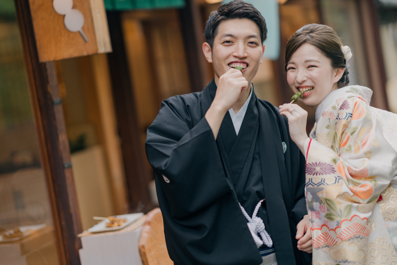 【和装2着】街ブラ前撮り！お団子ショットが可愛い！