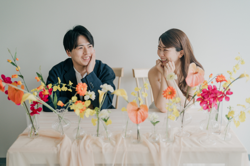 机やお花を使ったおしゃれかわいいPHOTO!