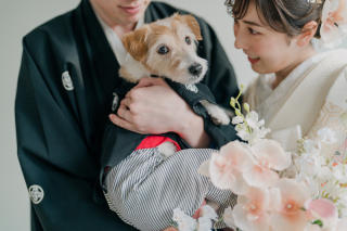 愛犬と一緒に和装前撮り