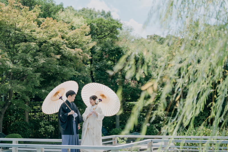 番傘を持っていただいて