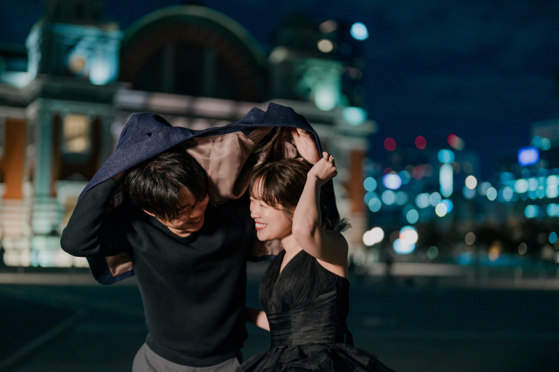 結びは一緒にジャケットを羽織って♡