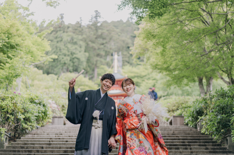 【和洋プラン】真っ赤な達磨と高原前撮り