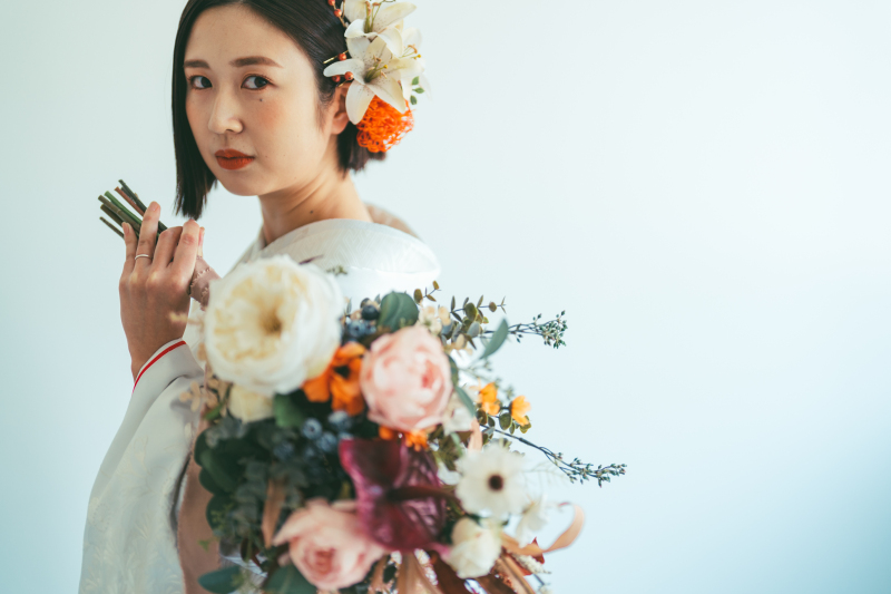 和装に合わせた髪飾り