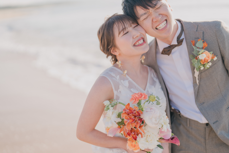 「夕日が浦」で落ち着いた海と前撮り撮影を