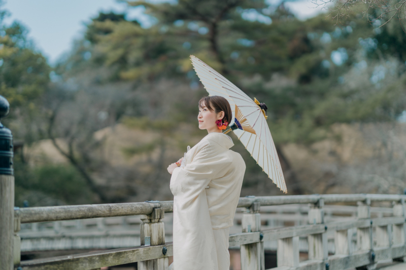 【奈良満喫プラン】奈良を一望できる若草山＆池に浮かぶ浮見堂で緑が映える和装ロケ＊スタジオ撮影5cut無料♩追加料金なし