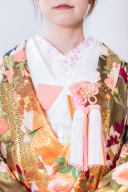 色打掛+ピンク小物+刺繡襟（ピンク花）