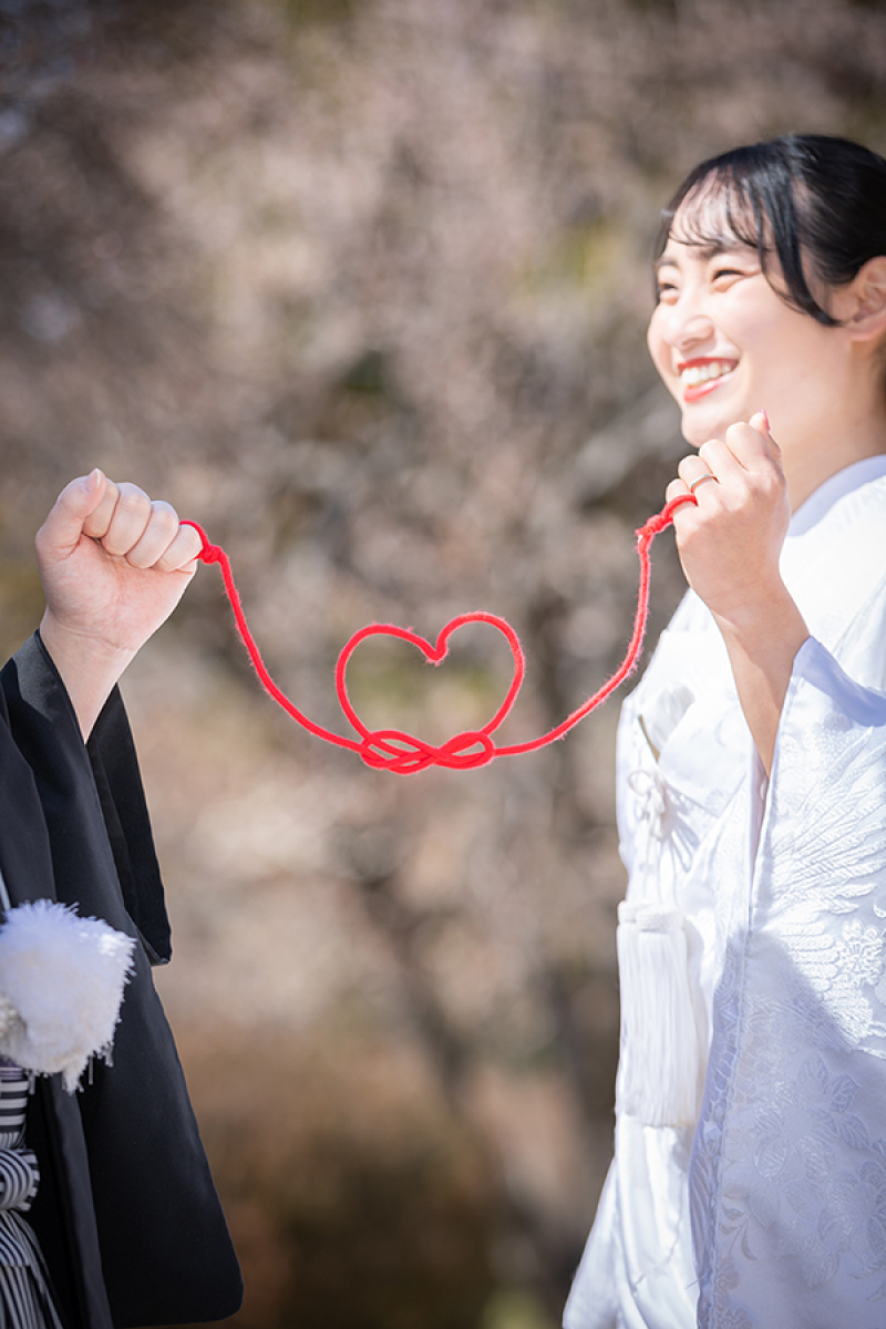 撮影小物（赤い糸ハート）