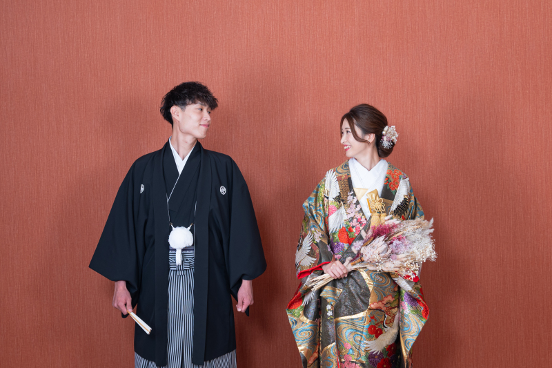 ブラウンクロス背景にて