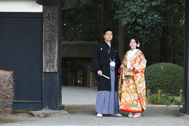 偕楽園表門にて