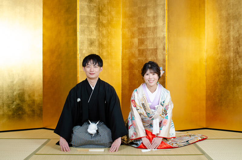 スタジオ背景：金屏風