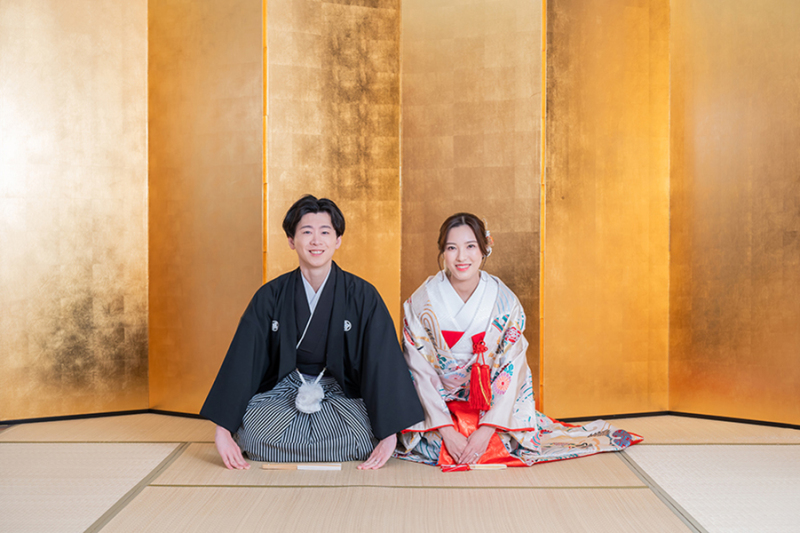 スタジオ背景:金屛風