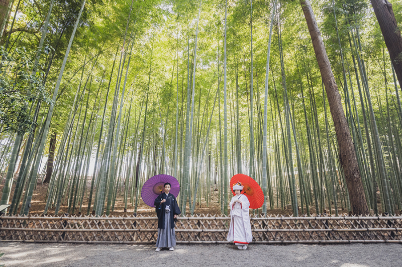 竹林を背景に♪