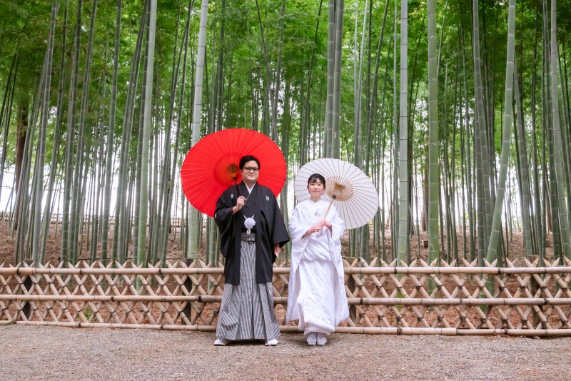 紅白の番傘も良く映えます☆