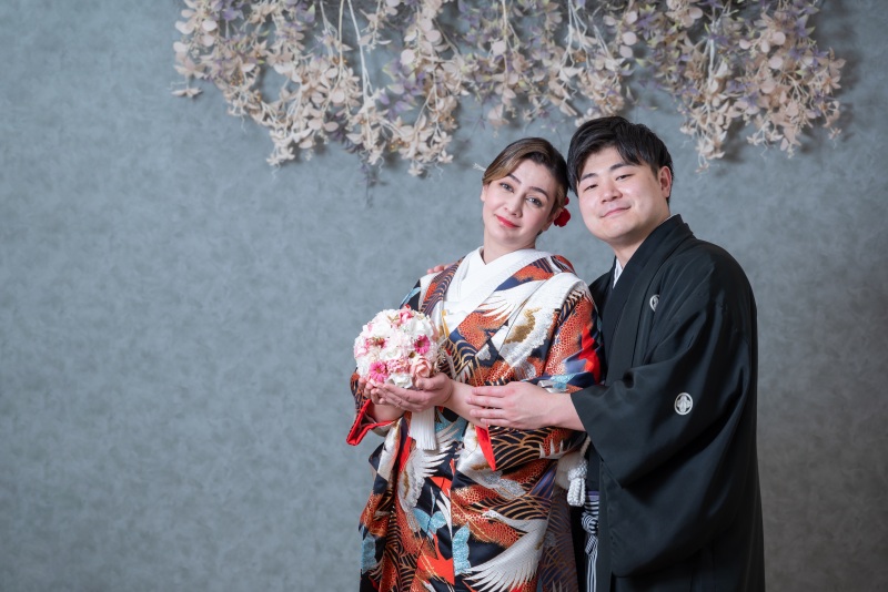 スタジオ背景：グレーバックフラワーにて