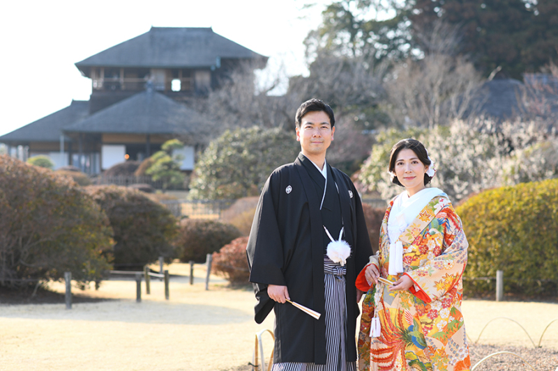 偕楽園好文亭前にて