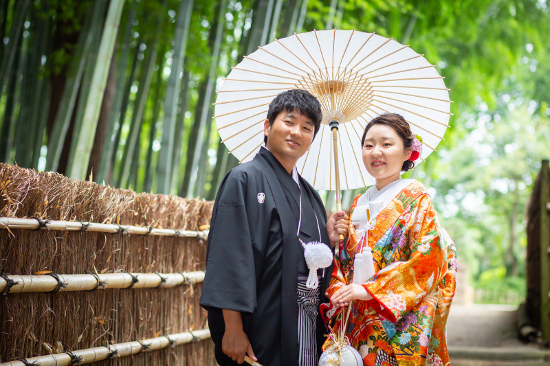 7月＊偕楽園でロケーション撮影＊くもり-色打掛♪