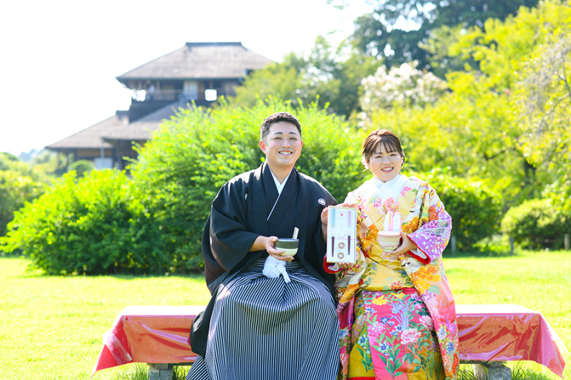 偕楽園見晴らし広場にて