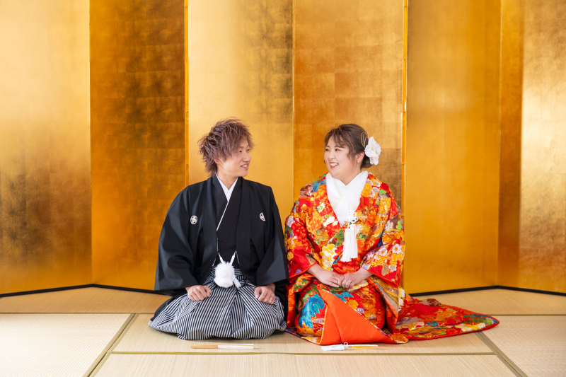 スタジオ背景：金屏風