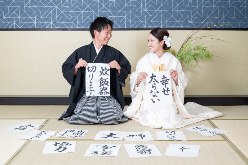 和装スタジオプラン＊白無垢＊柄付き半襟