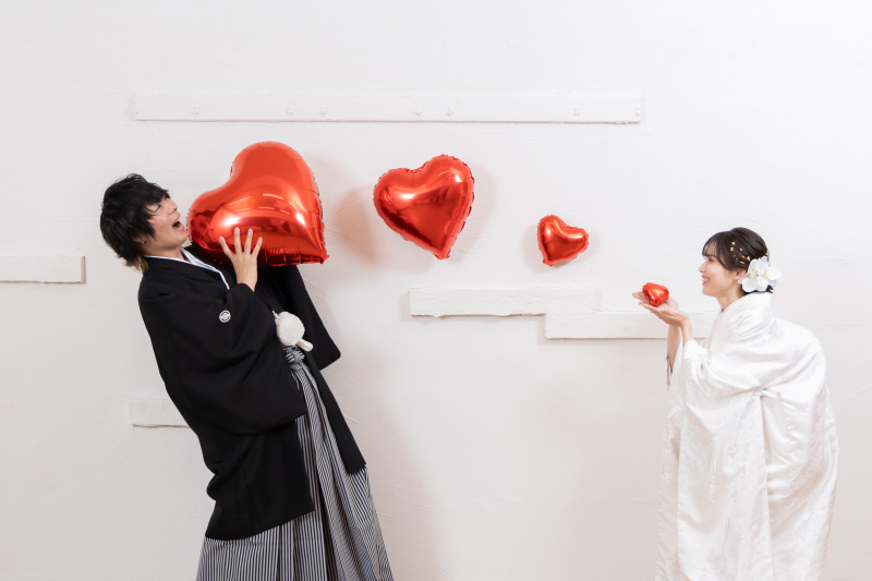 和装スタジオプラン＊白無垢＊柄付き半襟