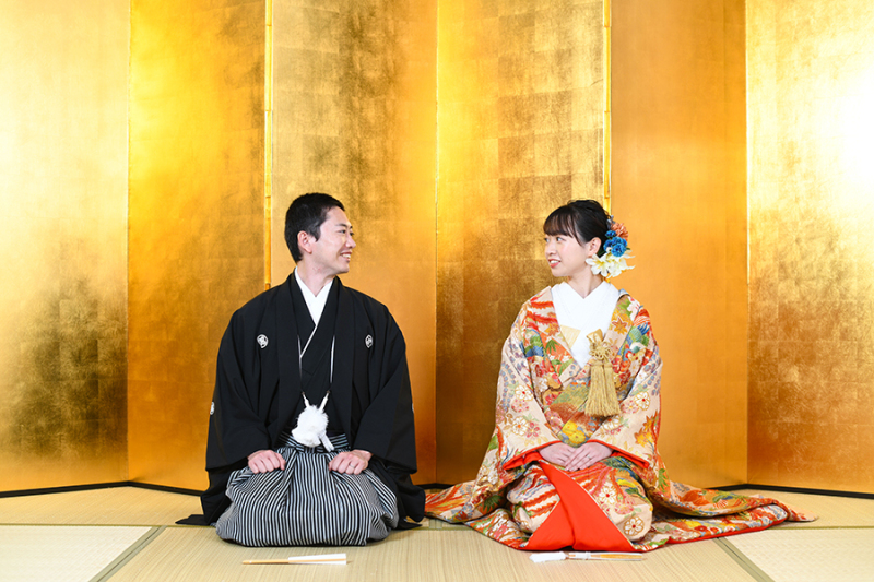 スタジオ背景：金屏風