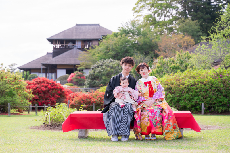 好文亭の前で！