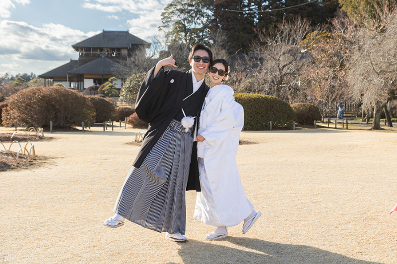 偕楽園好文亭前にて