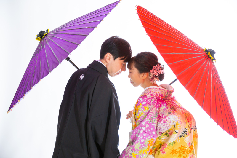 おでこをくっつけて仲良しショット