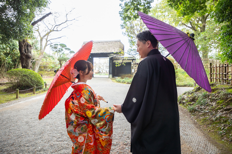 偕楽園表門にて