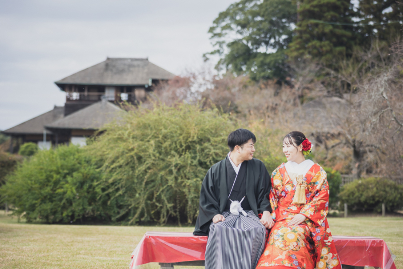 偕楽園好文亭前にて