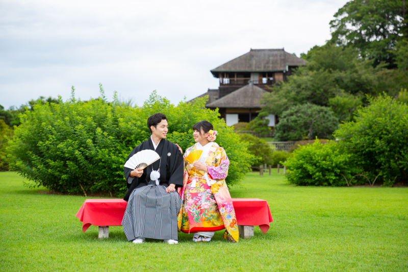 好文亭をバックに☆