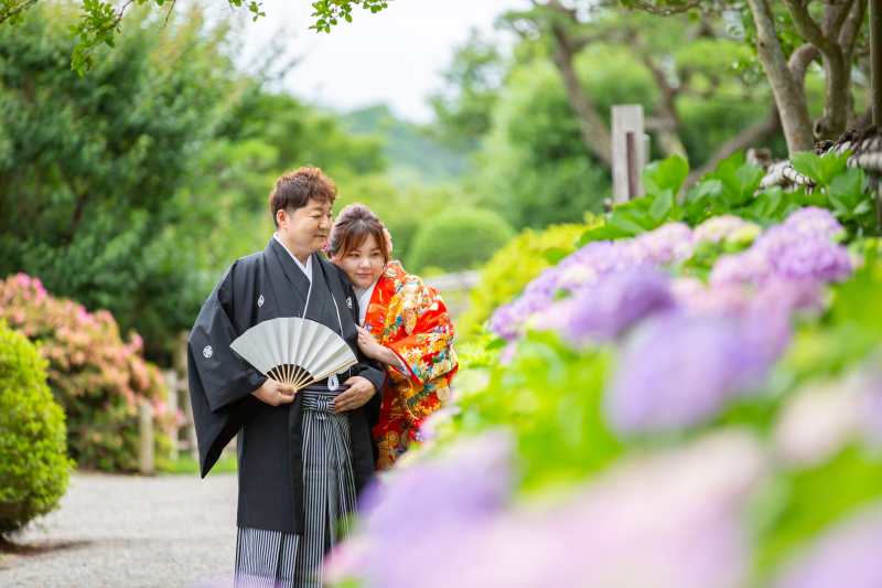 この時期限定のアジサイとのショット