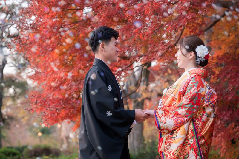 11月＊偕楽園/紅葉でロケーション撮影＊くもり-2着プランでスタジオ撮影も♪