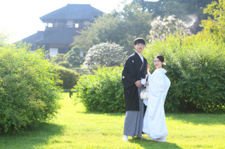 8月＊偕楽園/スタジオ＊雨のち晴れ！-色打掛/白無垢♪