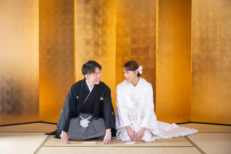 スタジオ背景：金屏風