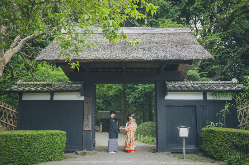 偕楽園表門にて