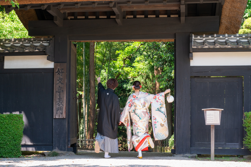 偕楽園表門にて