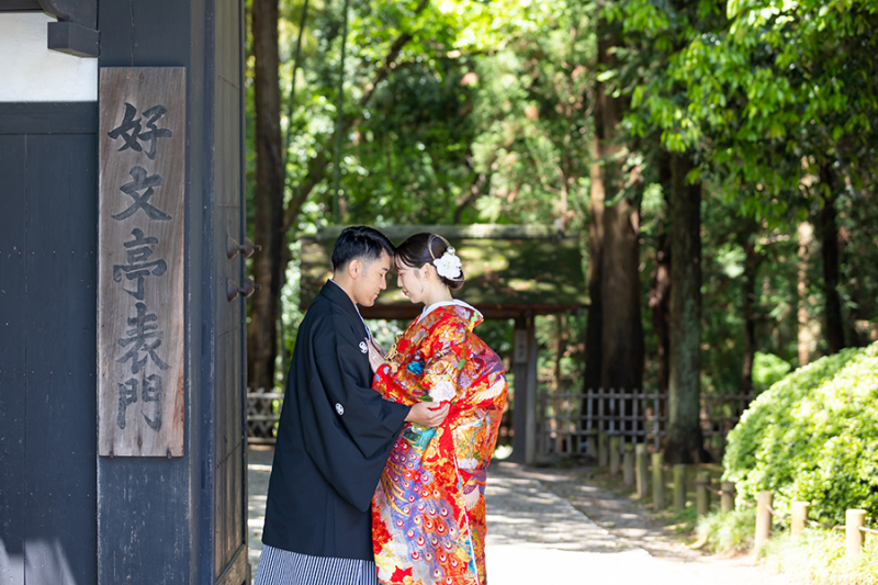 偕楽園表門にて