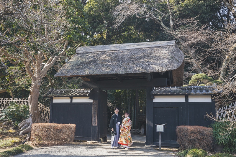 偕楽園表門にて
