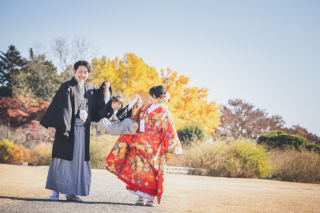11月＊偕楽園・もみじ谷ロケーション撮影＊快晴！-色打掛/白無垢♪家族写真も！
